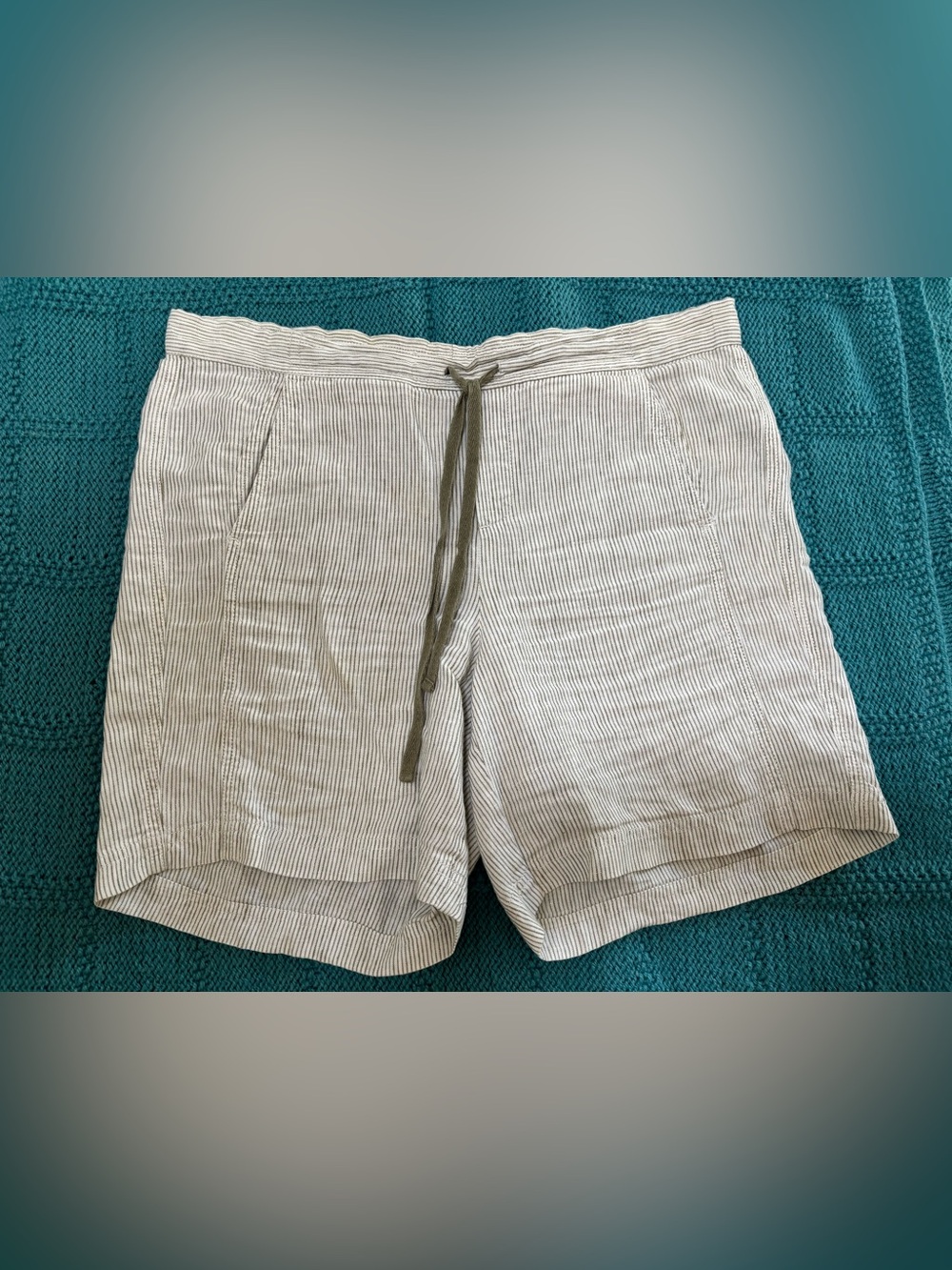 J.Jill Love Linen Striped Drawstring Shorts Small Petite